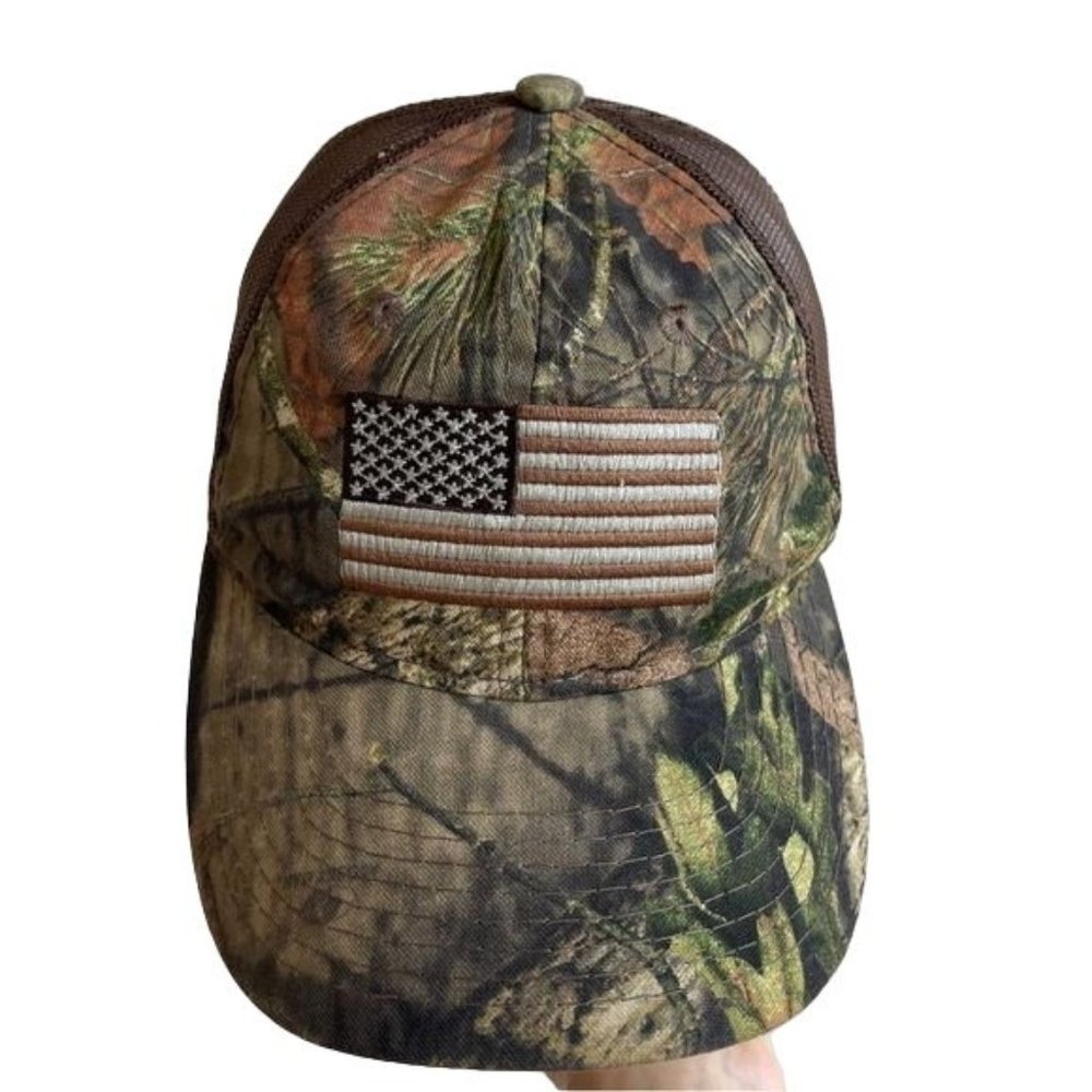 Camouflage Snapback Mesh Hat Flag Hunter Putdoor Cap Q3 Technology Unisex OS